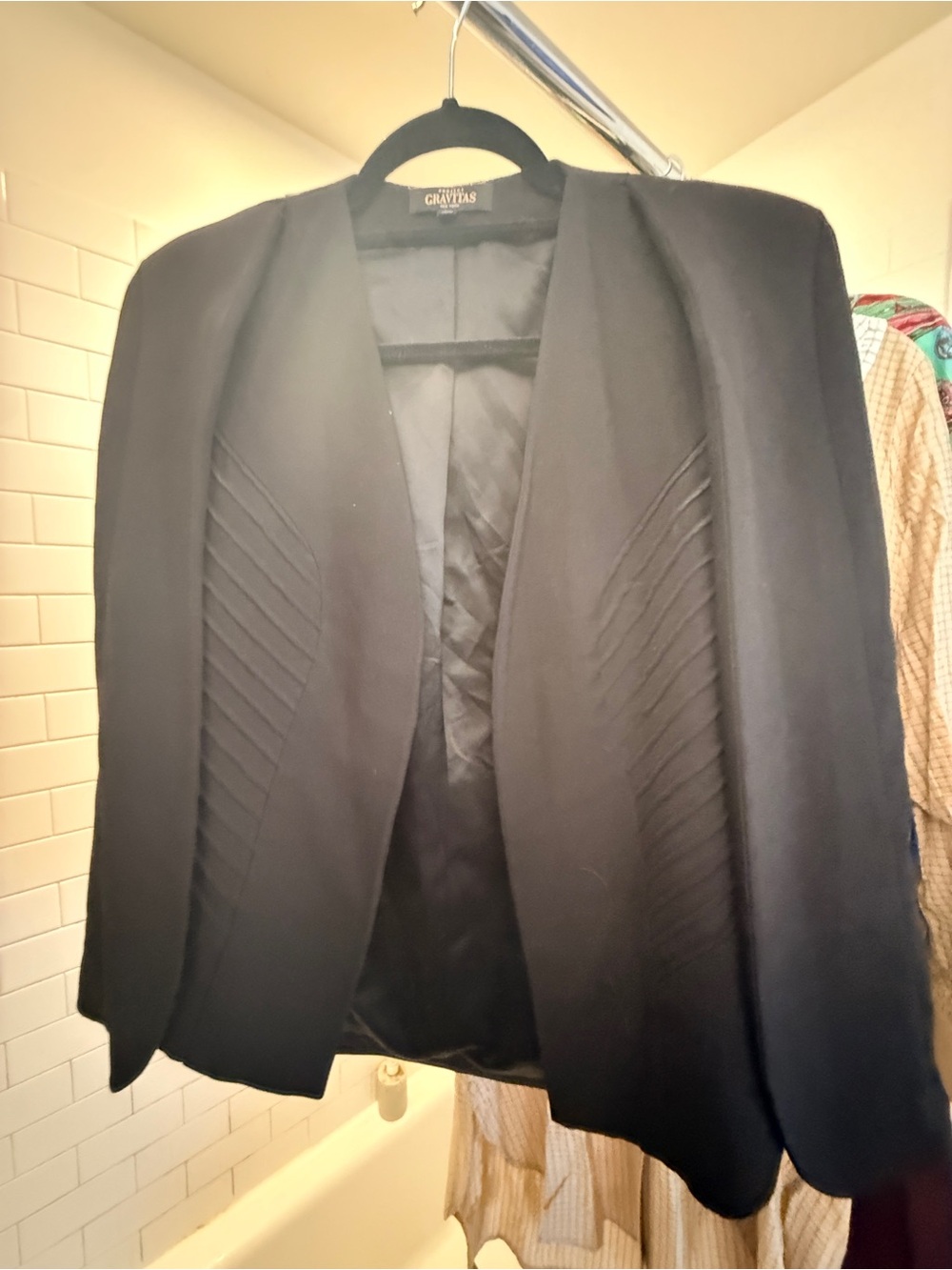 Project Gravitas Black Structured Cape Blazer Jacket XS